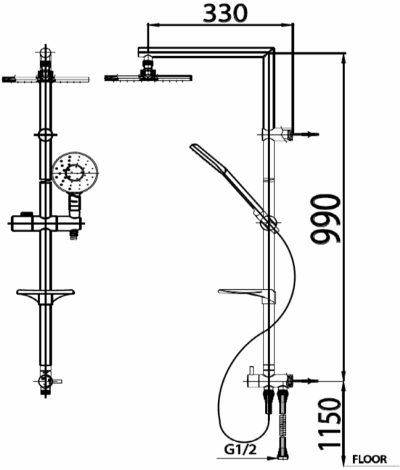 CT698 ชุดฝักบัวสายอ่อน 1 ฟังก์ชั่นและฝักบัวก้านแข็ง