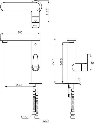 WS-1650M ก๊อกผสมอ่างล้างหน้า แบบตั้งพื้น คอสวิง รุ่น VIVIENNE