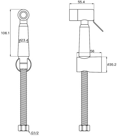 WS-0492S สายฉีดชำระสแตนเลส (ครบชุด)