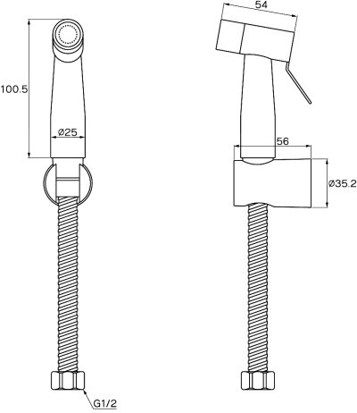 WS-0491PW ฝักบัวฉีดชำระ สีขาว พร้อมสาย