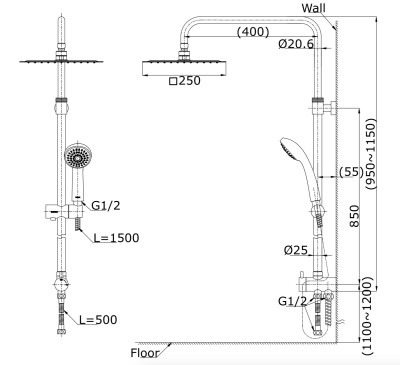 TTSH302C ชุดฝักบัวก้านแข็ง และฝักบัวสายอ่อน