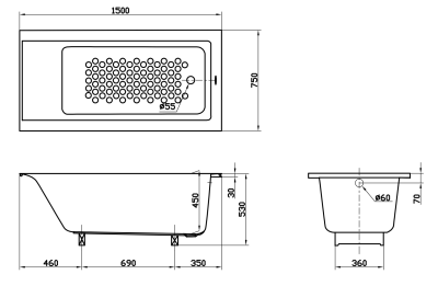 PAY1580 อ่างอาบน้ำอะคลิลิค