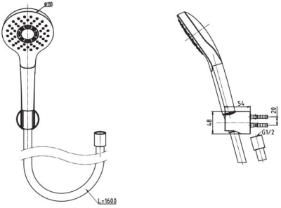 TBW01008T#BN ฝักบัวสายอ่อน 1 ฟังก์ชั่น + ขอแขวน