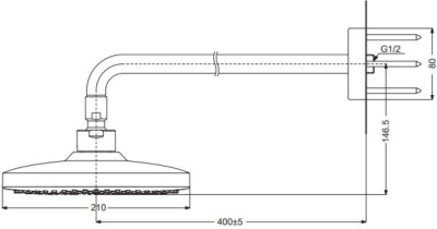 TBW02004T ฝักบัวก้านแข็ง 2 ฟังก์ชัน (Warm Spa) (ขนาด : 210 x 210 มม.)