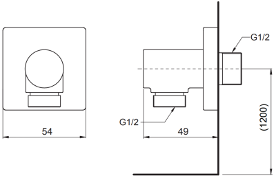 TBW02013T ข้อต่อสำหรับฝักบัวสายอ่อน