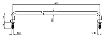 TX3A3 ราวจับ (ความยาว : 650 มม.)