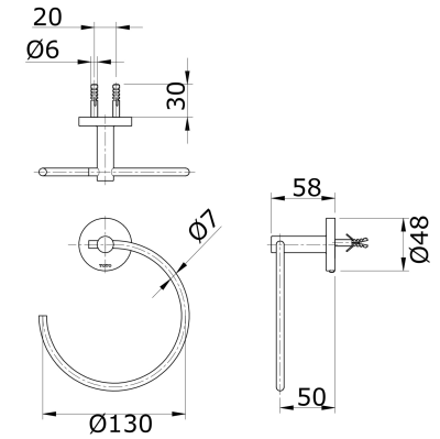 TX702AES#BG ห่วงแขวนผ้า รุ่น EGO II