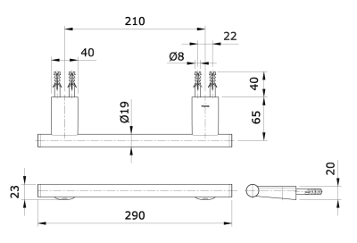 TX702ARR ราวแขวนผ้าเช็ดมือ (ความยาว : 210 มม.) รุ่น REI