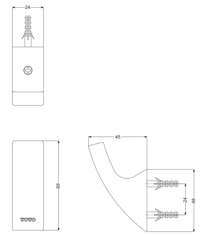 YRH903 ตะขอแขวนผ้า