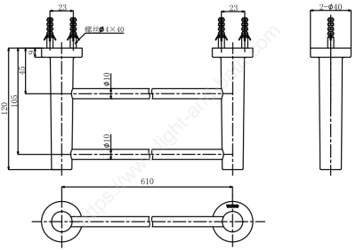 YT406W6C ราวแขวนผ้า 2 ชั้น (ความยาว: 610 มม.)