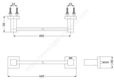 YT408S4R ราวแขวนผ้า (ความยาว :400มม.)