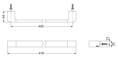 YT902S4#BBR ราวแขวนผ้า (ความยาว : 450 มม.)