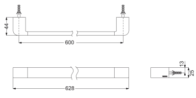 YT902S6#PFG ราวแขวนผ้า (ความยาว: 600 มม.)