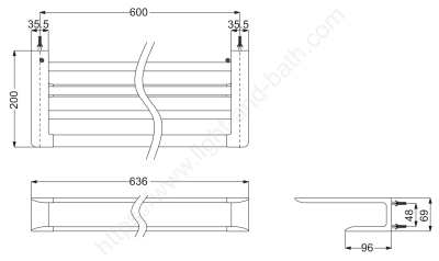 YTS902B ชั้นวางผ้า พร้อมราวแขวนผ้า (ความยาว: 600 มม.)