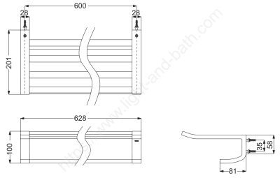 YTS903B ชั้นวางผ้า พร้อมราวแขวนผ้า (ความยาว: 600 มม.)