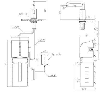 DSE101E เครื่องจ่ายสบู่อัตโนมัติ (AC)