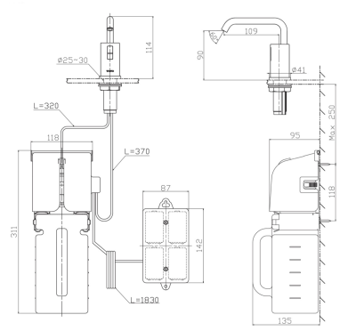 DSE101K เครื่องจ่ายสบู่อัตโนมัติ (DC)
