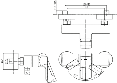 TBG02301T ก๊อกผสมสำหรับยืนอาบน้ำ