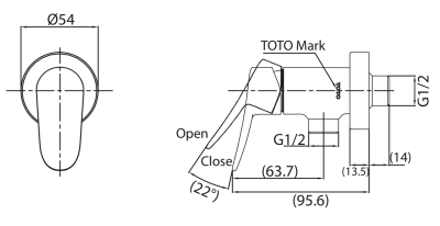 TBS04101T ก๊อกน้ำสำหรับฝักบัวอาบน้ำ (เฉพาะน้ำเย็น)