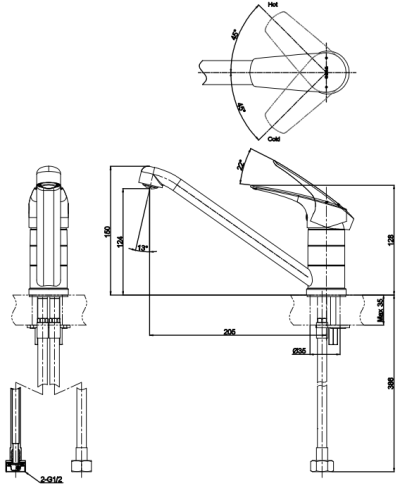 TTKC301FKR ก๊อกผสมอ่างซิงค์ รุ่น CRES