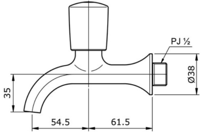 TX130L ก๊อกเดี่ยวติดผนัง