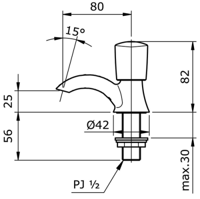 TX129LR ก๊อกเดี่ยวอ่างล้างหน้า (น้ำเย็น)
