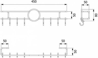 HW206-W206J ตะขอแขวนผ้า แบบ 8 ตัว