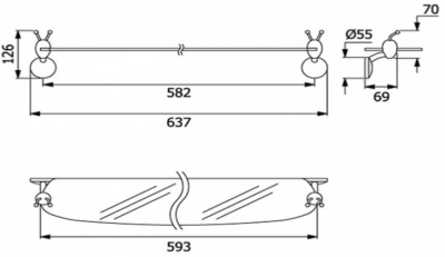 HM106-M106 ชั้นวางของแบบกระจก 106 SSS V5 รุ่น MOD
