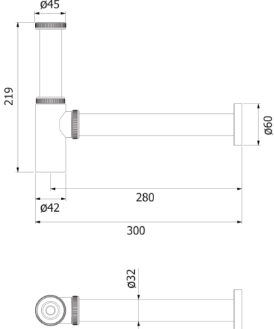 HLA09-LA109L ท่อน้ำทิ้ง LA109L ท่อตรงยาว 240MM.