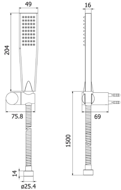 FJVHF-177AES ฝักบัวอาบน้ำสายอ่อน สแตนเลส