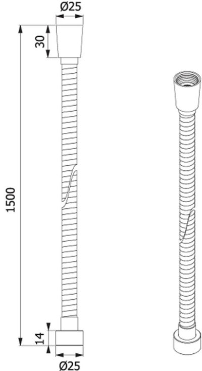 FJVHP-00044S สายฝักบัวสแตนเลสยาว 1.50 ม.