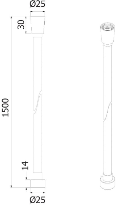 FJVHP-00085S สายฝักบัวซิลเวอร์ ยาว 1.50 ม.