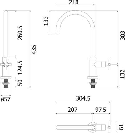 HFVSB-1000D5 ก๊อกอ่างล้างชามแบบเดี่ยว รุ่น SMOOTH