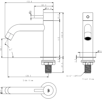 HFVSB-2000G1 ก๊อกอ่างล้างหน้าตั้งพื้น รุ่น POCKET