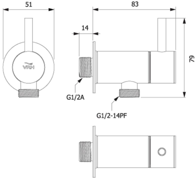 HFVSB-3120G2 ก๊อกฝักบัว ติดผนังเดี่ยว (สาย) รุ่น POCKET