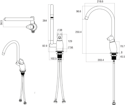HFVSP-100191 ก๊อกเดี่ยวผสมอ่างซิงค์ตั้งพื้น รุ่น PORLAR.B
