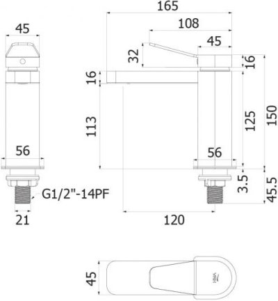 HFVSP-2000C1 ก๊อกอ่างล้างหน้า แบบตั้งพื้น รุ่น CONTOUR