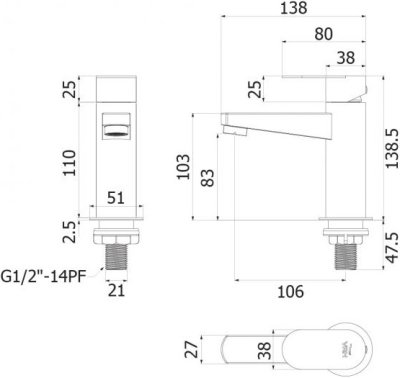 SAVE05-2000F1 ก๊อกเดี่ยวอ่างล้างหน้า แบบตั้งพื้น รุ่น FLOW