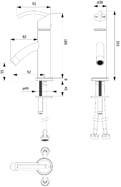 HFVSP-2001I1 ก๊อกอ่างล้างหน้าแบบเดี่ยวผสมตั้งพื้น รุ่น NOVA