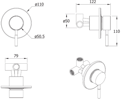HFVSP-3131A3 ก๊อกฝักบัวฝังผนังแบบเดี่ยวผสม รุ่น MARATHON