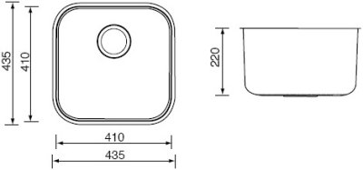 BL41B ซิงค์ล้างจาน แบบฝังใต้เคาน์เตอร์ 1 หลุม
