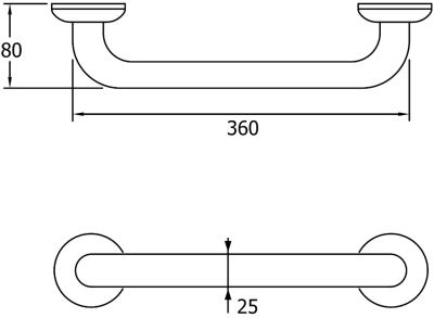 FBVHY-CT790A GRAB BAR CT-790 OD25 L360MM.SS