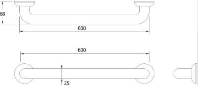 FBVHY-CT790B GRAB BAR CT-790 OD25 L600MM.SS