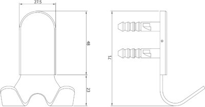 FBVHY-DC02BB ขอแขวนผ้า DC102มีฝาครอบที่ขายึด รุ่น DURACON