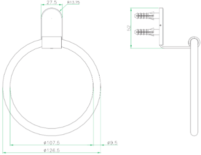 FBVHY-DC03BB ห่วงแขวนผ้าDC103มีฝาครอบที่ขายึด รุ่น DURACON