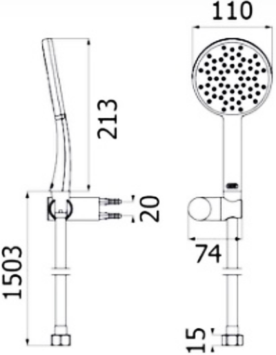 FJHOF-166AAZ ฝักบัวอาบน้ำสายอ่อน ครบชุด