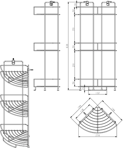 HWHOY-H105T1 ชั้นวางเอนกประสงค์ 3 ชั้น