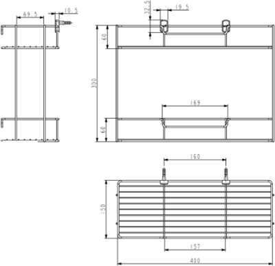 HWHOY-H109 ชั้นวางเอนกประสงค์ 2 ชั้น (150 x 400 x 300)