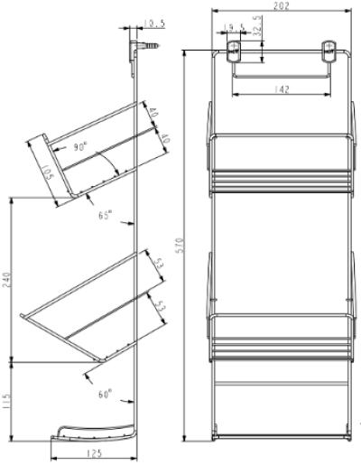 HWHOY-H301 ตะแกรงเอนกประสงค์ 3 ชั้น ติดผนัง
