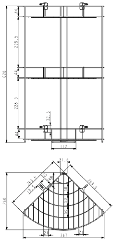 HWHOY-H321C ชุดตะแกรงเข้ามุมใหญ่ 3 ชั้น